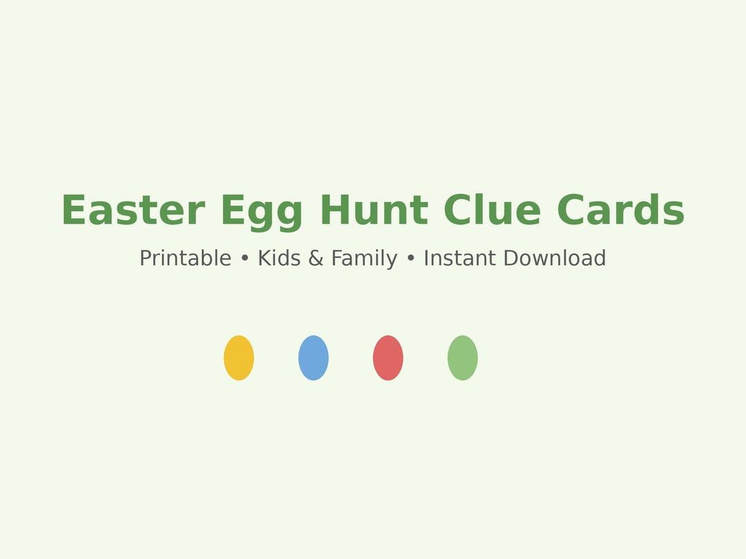 Easter Egg Hunt Clue Cards Printable | Kids Easter Game | Instant ...