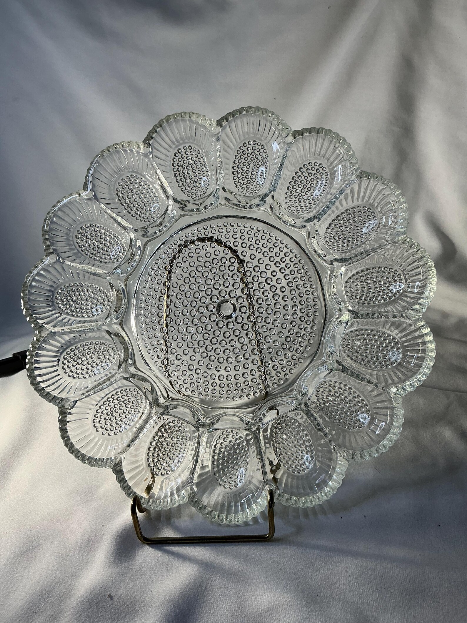 Indiana Glass Hobnail Deviled Egg Plate