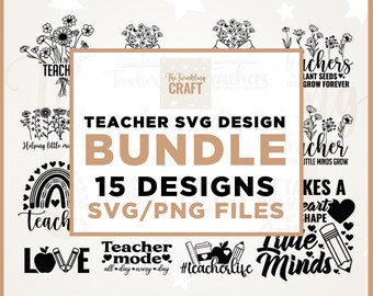 Boho Teacher SVG Bundle, Plant Seeds Design (Digital Download)