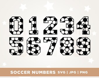 Soccer Numbers SVG, Varsity Font, Cricut Silhouette Cut File (Digital Download)