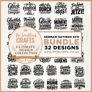Funny German Quote SVG Bundle, German Phrase Cut Files, Cricut & Silhouette Vector Designs, Tote Bag SVG, Instant Download