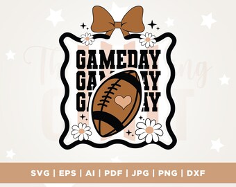 Dia de Jogo de Futebol SVG, Laço Coquette PNG (Download Digital)