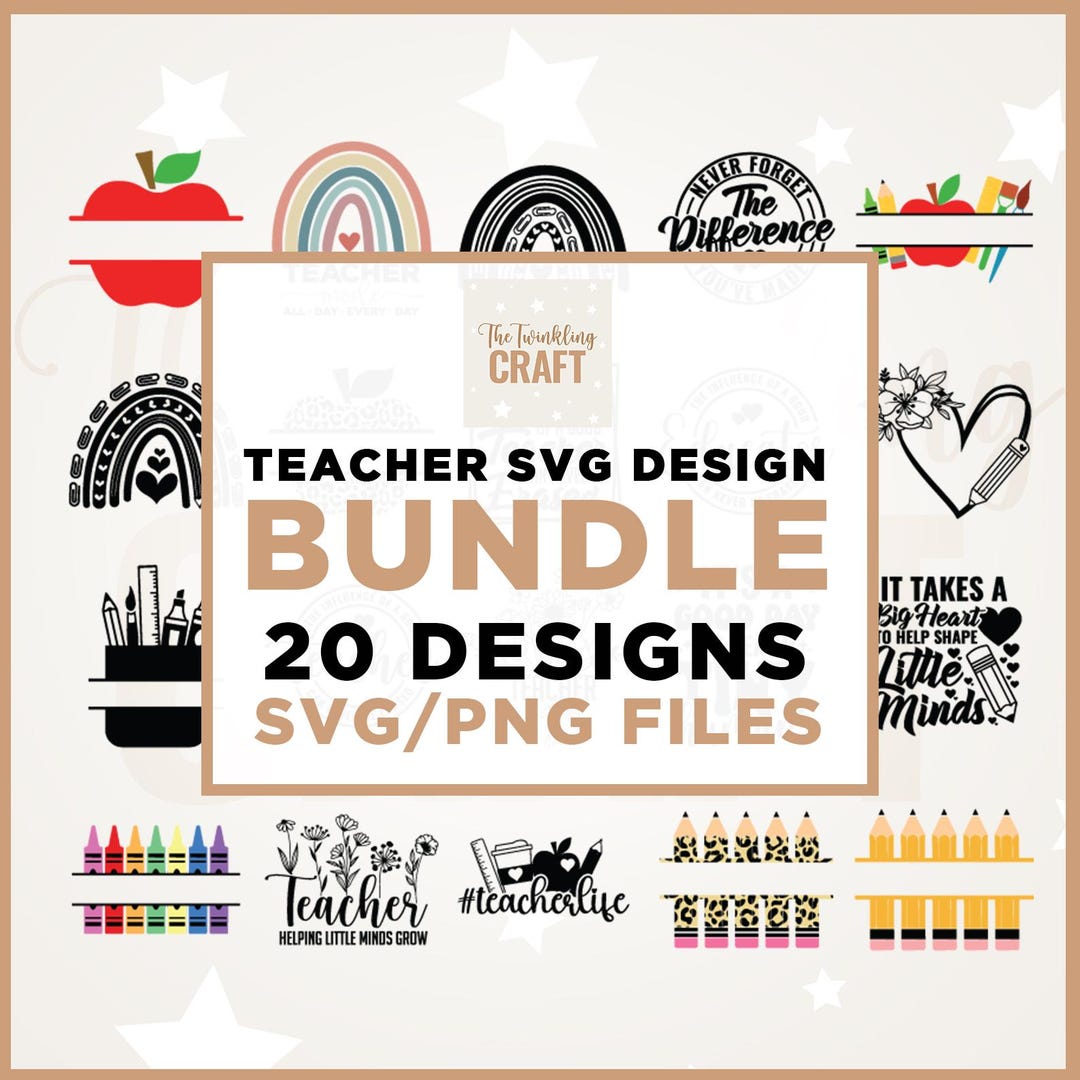Teacher SVG Design Bundle, Teacher Appreciation PNG (digital Download ...