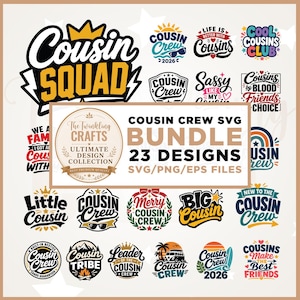Cousin Crew SVG Bundle, Groovy Cousin Crew, Cricut, Png, Svg, Cousin SVG, Cousin Squad Svg, Crazy Cousin Crew, Cool Cousins Club