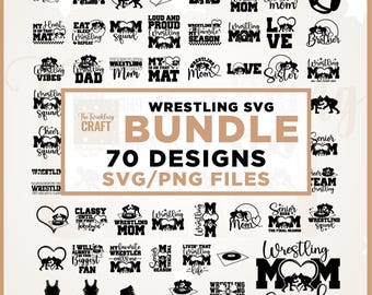 Wrestling Mom SVG Bundle, Loud Proud Wrestler Cut Files (SVG, PNG)
