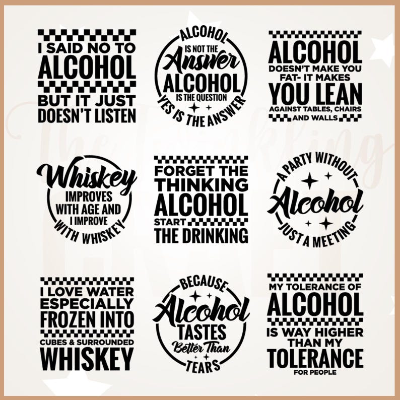 Funny Alcohol Quotes SVG Bundle, Coaster Designs (digital Download) - Etsy