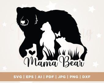 Clip art de Mamá Oso en formato SVG y PNG (descarga digital).
