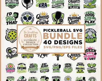 Pickleball SVG-Bundle, Cricut, PNG, SVG, Lustig, Schläger, Pickleball, Schneidedatei, Cricut, Silhouette, Digitaler Download, Pickleball-Spieler-Shirt