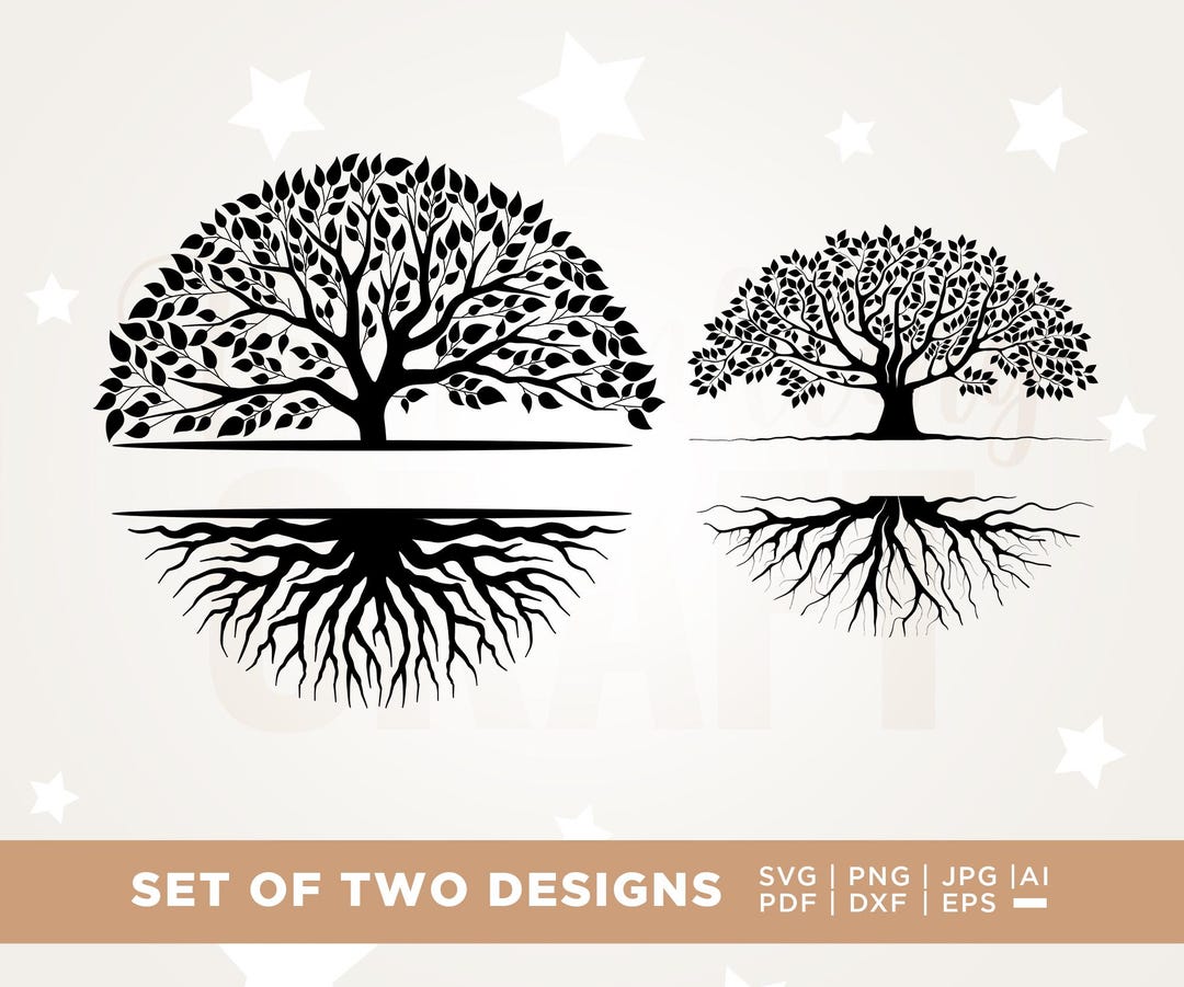 Split Tree Puzzle Split Tree Monogram SVG, Split Monogram Tree of Life, SVG Cut File ...