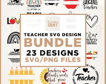 Boho Teacher SVG PNG Bundle, Teacher Appreciation (Digital Download)