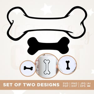 Dog Bone SVG Cut File, Outline Clip Art (Digital Download)