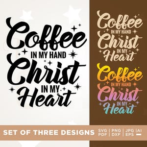 Kristen höst SVG, kaffe och Jesus Kristus design (digital nedladdning)