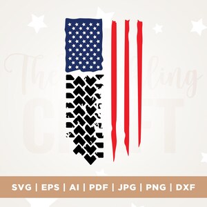 USA Flag Tire Track SVG, Offroad 4x4 Truck Design (Digital Download)