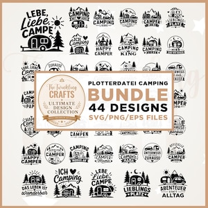 Plotterdatei Camping Wohnwagen SVG Bundle, Cricut, Png, SVG, Camping Sprüche SVG, Camper SVG, Plotterdatei Camper, German SVG, sublimation