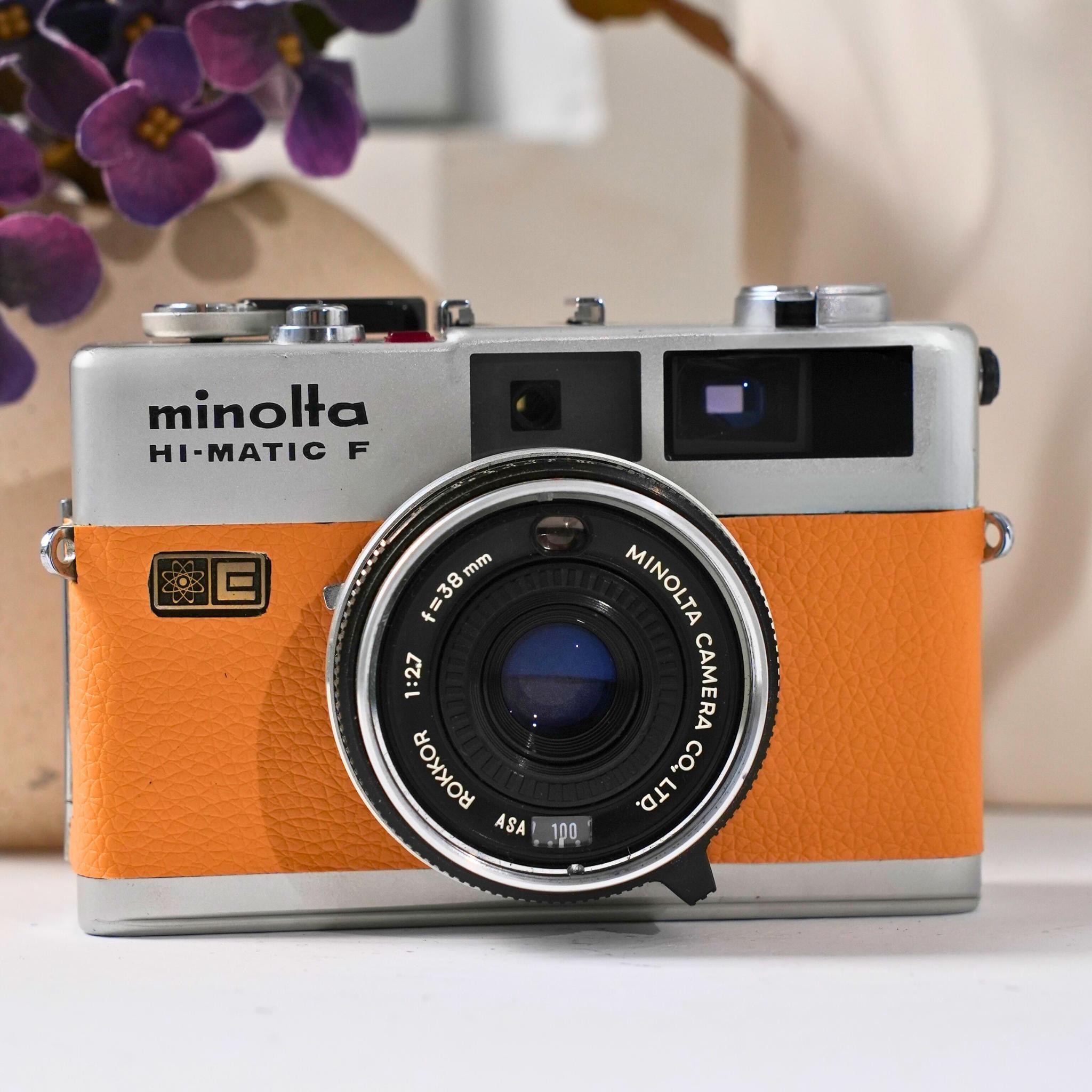 Minolta Hi-Matic F - Appareil Photo 35mm Noir - Révisé Et Fonctionnel - Avec Objectif 38mm F/2.7