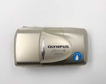 Cámara de película Olympus mju II Zoom 80 de 35 mm - Kit de inicio probado, en funcionamiento y revisado.