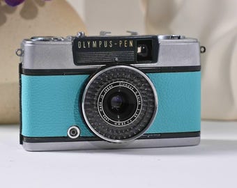 OLYMPUS PEN EES-2 緑色 フィルムカメラ Vintage Olympus Pen Ee-2，refurbished 35mm Film Camera，turquoise