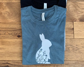Easter Bunny Women's Shirt- Rabbit Shirt- Women's Spring Shirt- Bella and Canvas Shirt-Soft Shirt- Women's Tee