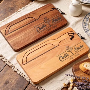 Custom 2 in 1 Bread Knife and Board Set, Gift for Foodies, Engraved Serving Board & Bread Slicer Set, Rustic Kitchen Decor, Sourdough Lovers