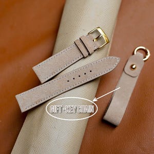 Klockarmband i brunt mockaläder, handgjort, anpassade storlekar 10 mm-24 mm, smalt armband, linnemodell, vintagestil, presentnyckelring.