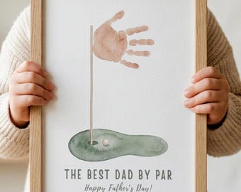 Father's Day Handprint Golf Print, Golf Handprint Craft Art, Kids Handprint Gift for Dad, Printable Dad Gifts, Father's Day, Gifts for Dad