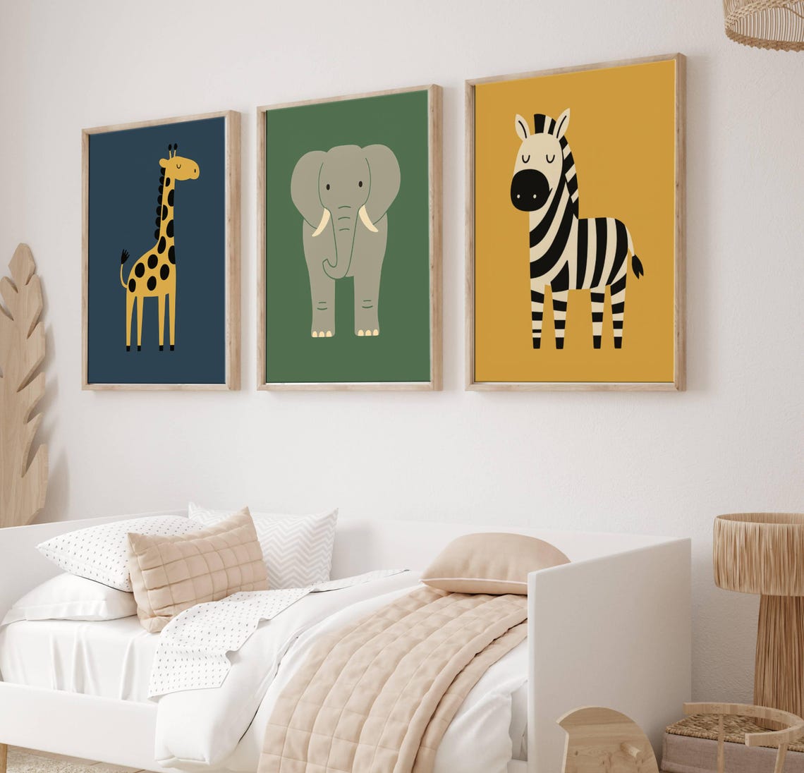 Safari Animal Nursery Prints: Modern Kids Room Decor (set of 3 ...