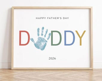 Father’s Day Handprint, Daddy Handprint Keepsake, Gift for Dad, Father’s Day Printable, Father's Day, Handprint Craft Art