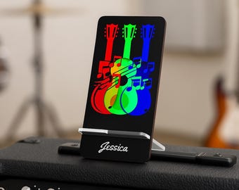 Soporte para teléfono con forma de guitarra personalizada / Regalo para amantes de la música