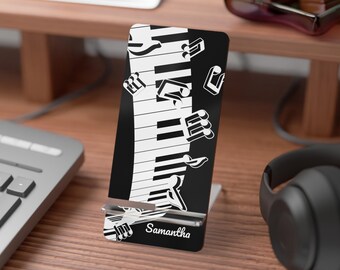 Soporte para móvil con forma de piano personalizado, regalo para profesores de música