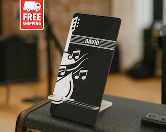 Soporte para teléfono con forma de guitarra personalizado / Regalo para profesores de música