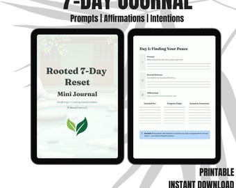 7-Day Reset Journal for Overwhelmed Women | Self-care Printable | Mental Reset & Burnout Recovery