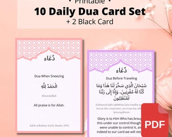 Islamiska Dua-kort | Lärande för barn och vuxna (utskrivbar PDF)