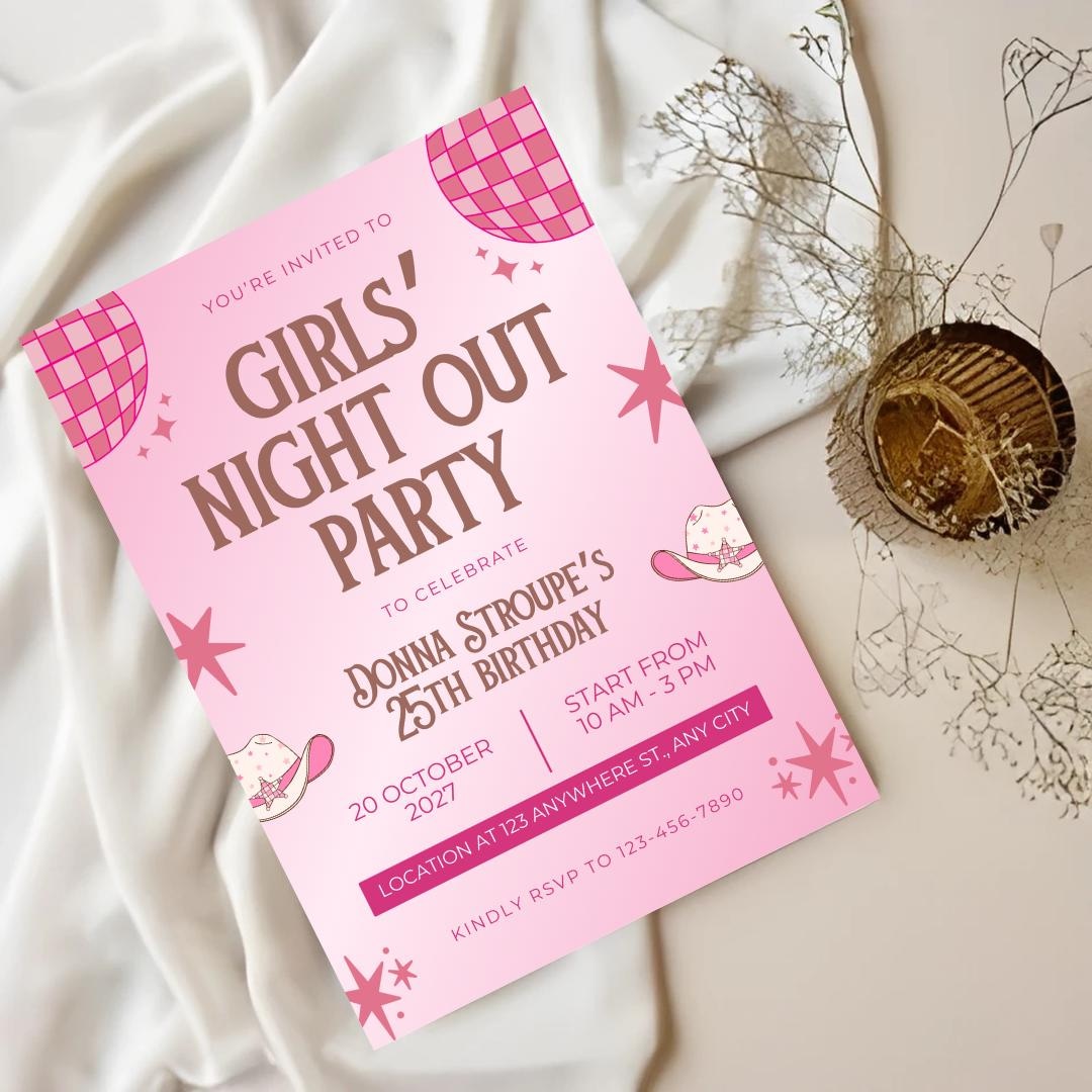 Girls Night Out Party Invitation: Fun Ladies Celebration (digital ...