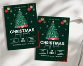 Christmas Family Dinner Invitation: Editable Holiday Party Invite (Digital Download)