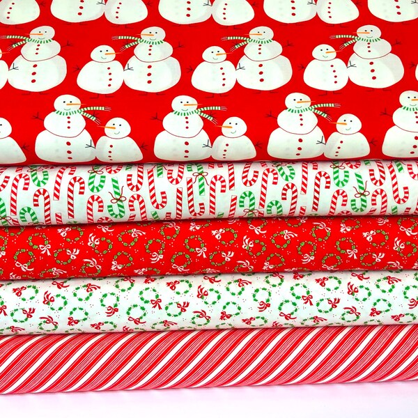 Merry and Bright Fat Quarter Bundle of 5-18"x21/22" by Me & My Sisters Designs for Moda Fabrics, Moda