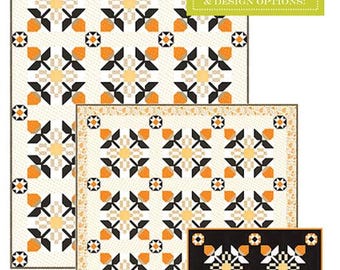 PECAN BLOSSOMS Quilt  Pattern by Fig Tree, Features Agatha Road New Fabric Collection, Various Sizes of Directions given