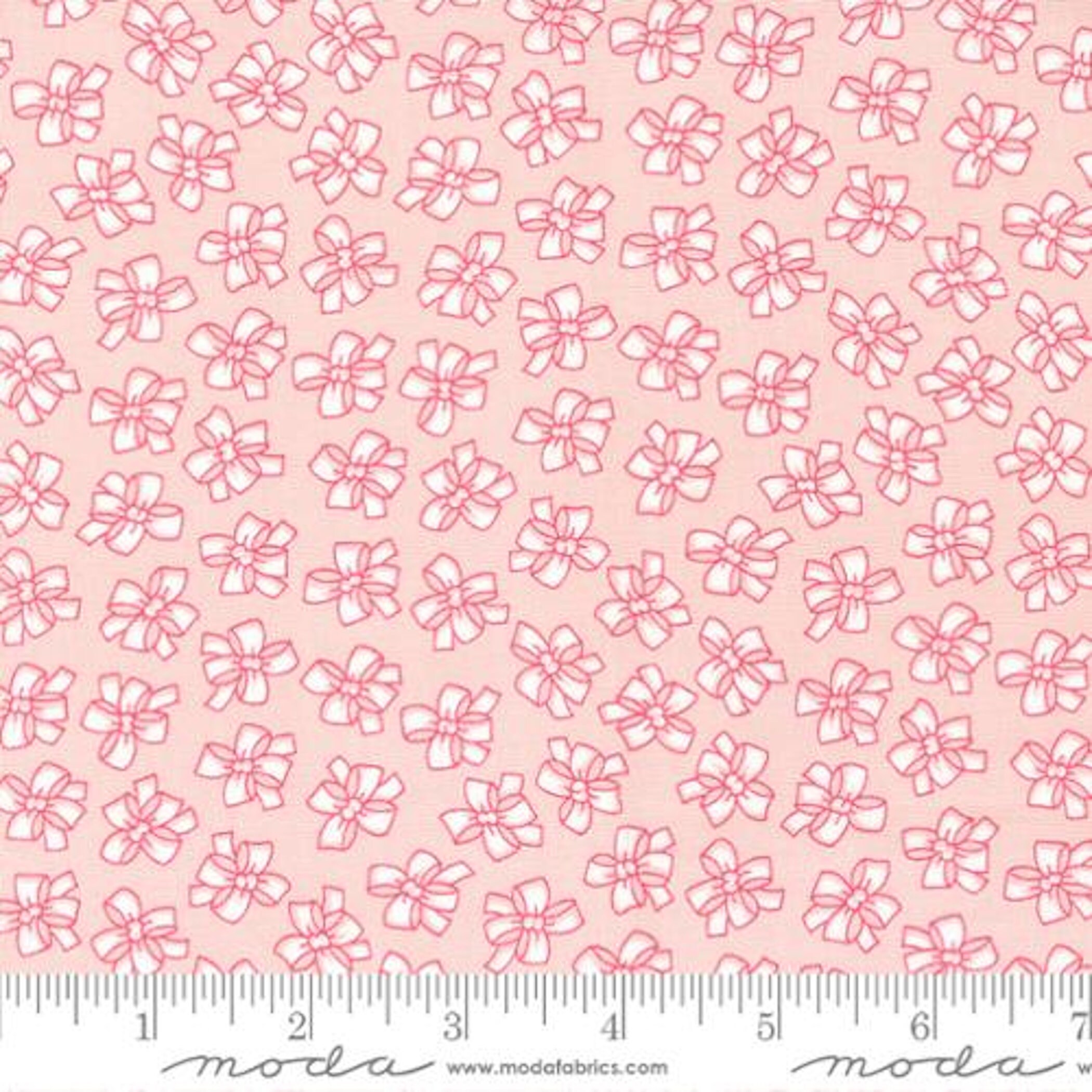 Fat Quarter 18"x21/22" LIGHTHEARTED Pink Ribbon by Camille of Moda Fabrics, Moda 55293-17