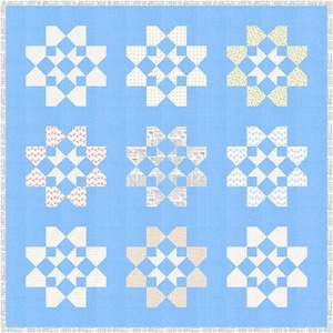 ASTERS Quilt Pattern from Fig Tree, 2 Sizes Given, FTQ 1950