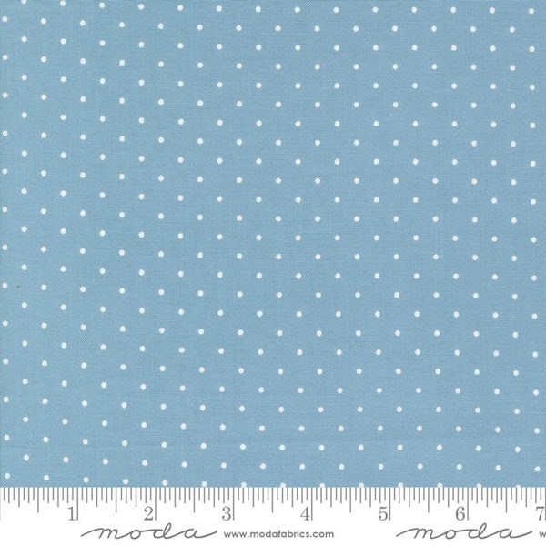 SHORELINE Medium Blue Pin Dot by Camille  Precut, Moda 55307 12, Sold by 1/2 Yard and Cut Continuous