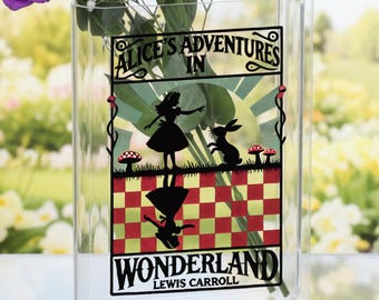 Alice in Wonderland Book Vase, Literary Vase, Bookish Home Decor,  Readers Book Vase, Library Vase, Retro Book Floral Vase, Name Book Vase