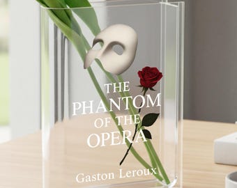 The Phantom Of The Opera Acrylic Book Vase, Literary Vase, Classic Novel Lover Gift, Bookish Home Decor, Readers Book Vase, Library Vase