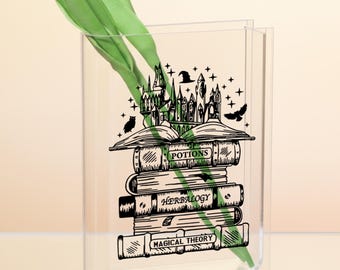 Wizard Castle Acrylic Book Vase, Fantasy Literary Vase, Classic Novel Lover Gift, Bookish Home Decor, Readers Book Vase,Library Bookish Vase