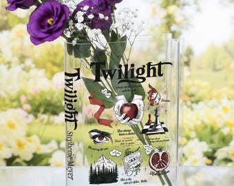 Twilight Saga Acrylic Book Vase,Forbidden Apple Vase, Iconic Movie Lover Gift, Bookish Decor, Vampire Red Eye Book Vase, Library Flower Vase