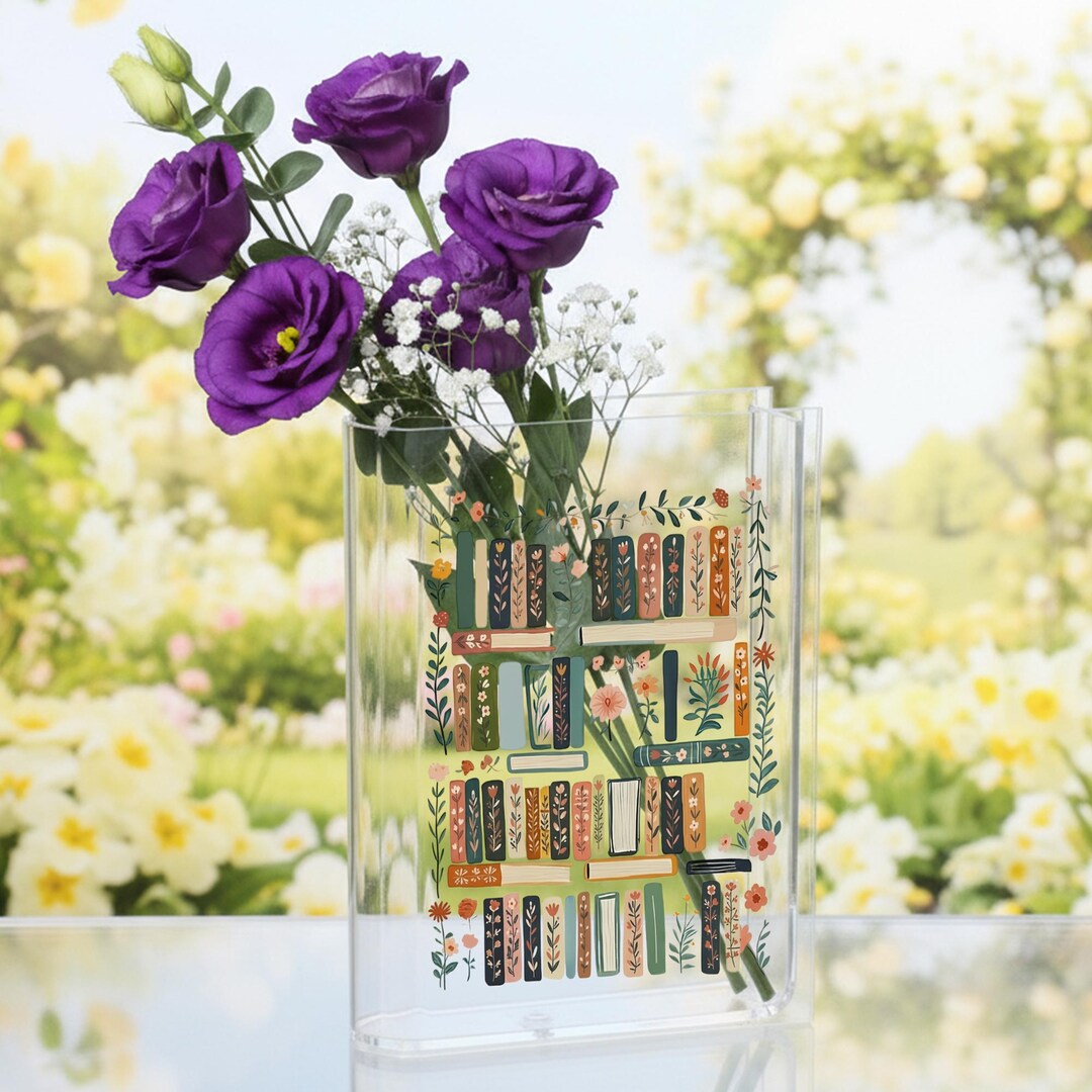 Floral Bookshelf Book Vase, Retro Plant Holder Floral Vase,classic ...