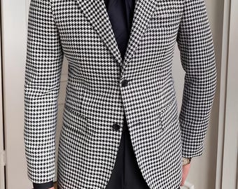 Blazer pied-de-poule bleu ciel pour femme • Mon blazer Blazer pied-de-poule bleu ciel pour femme • Mon blazer