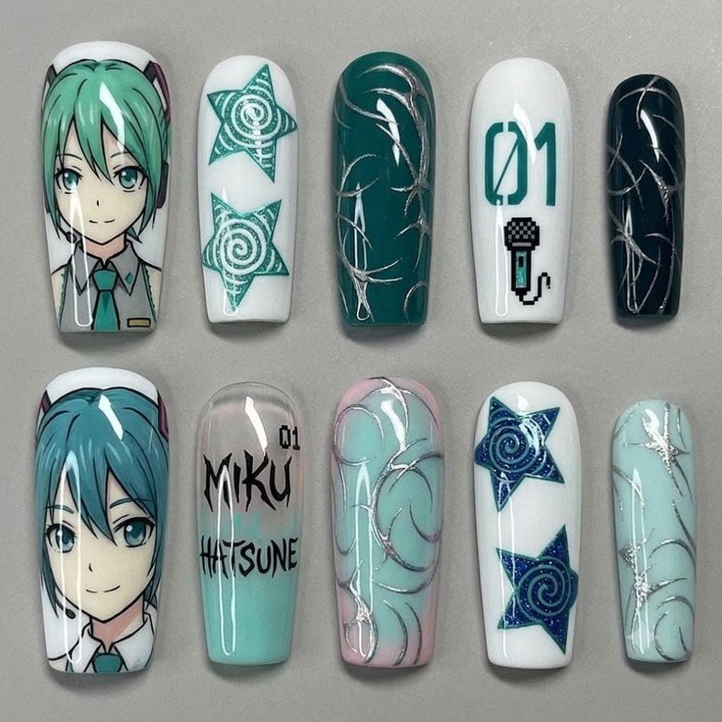Hatsune miku nails - Etsy 日本