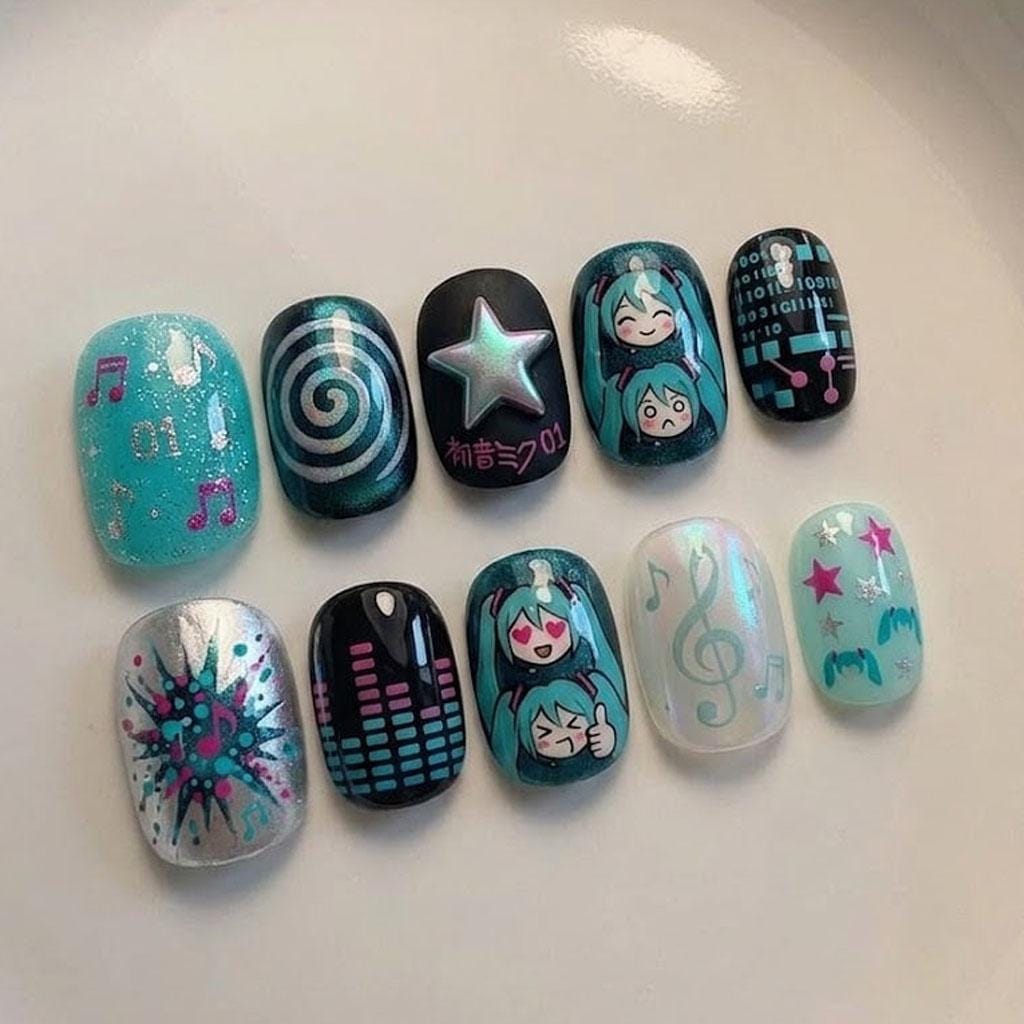 Hatsune miku nails - Etsy 日本