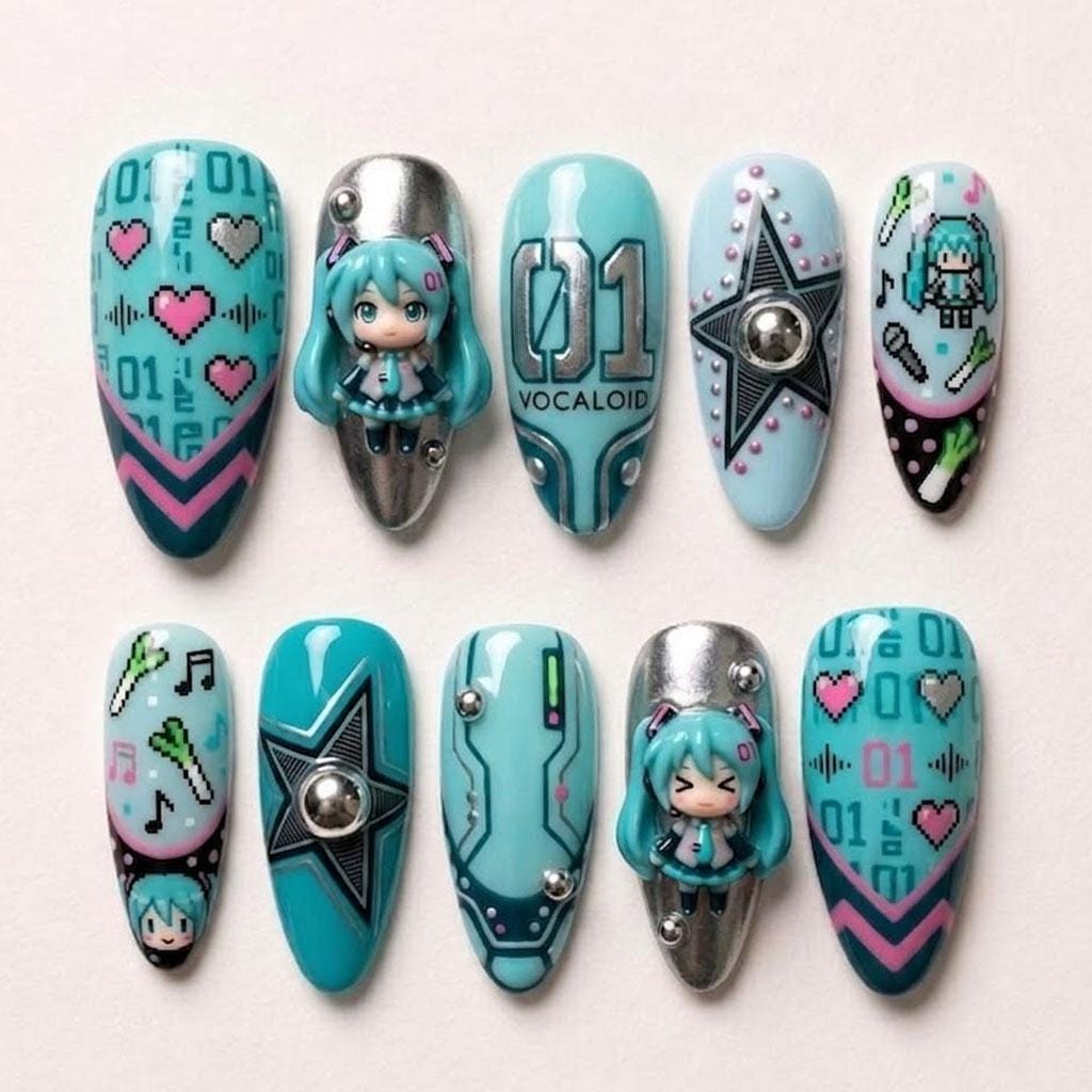 Hatsune miku nails - Etsy 日本