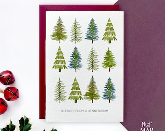Christmas card (A6) with envelope, O Christmas tree