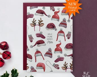 Santa Hat Card, Christmas Card (A6) with envelope